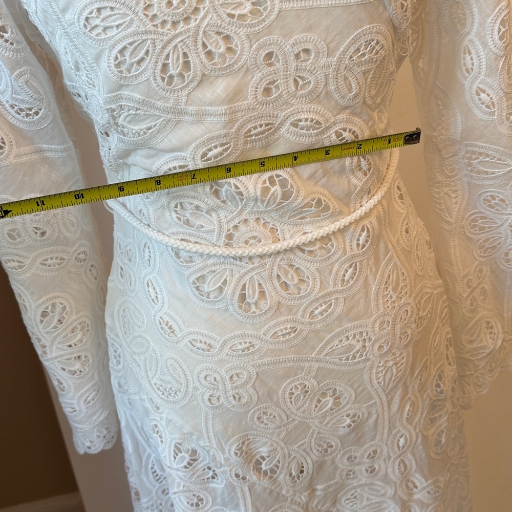 Zimmermann White Long-Sleeve Eyelet Lace Midi Dress - Picture 15 of 15